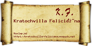 Kratochvilla Feliciána névjegykártya